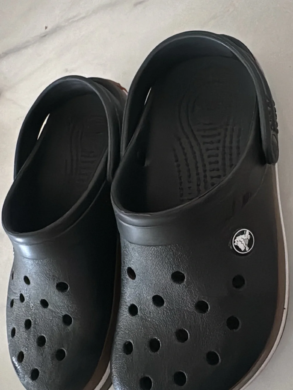 CROCS Kids Black Classic Clog with Heel Strap
